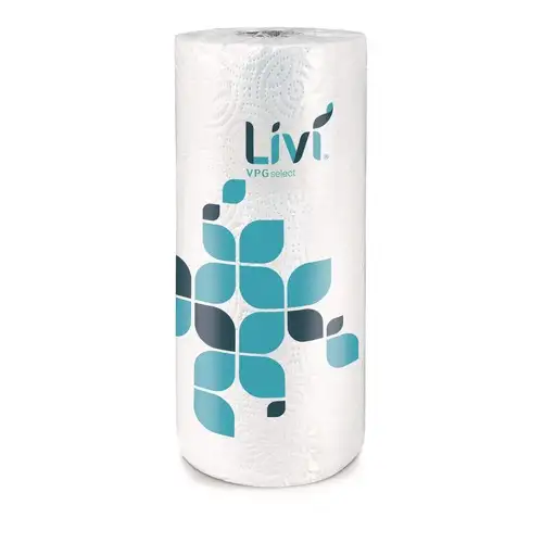 Livi VPG Select 41504 10.98 in. x 9.98 in. 2-Ply Kitchen Roll Towel - White (30 Rolls/Carton)