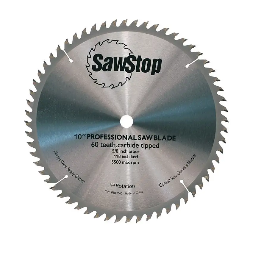 SawStop 10 in. 60-Tooth Combination Table Saw Blade - CB104 184
