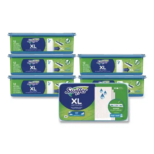 Swiffer 16.5 x 9 Max/XL Wet Refill Cloths - White (6/Carton)