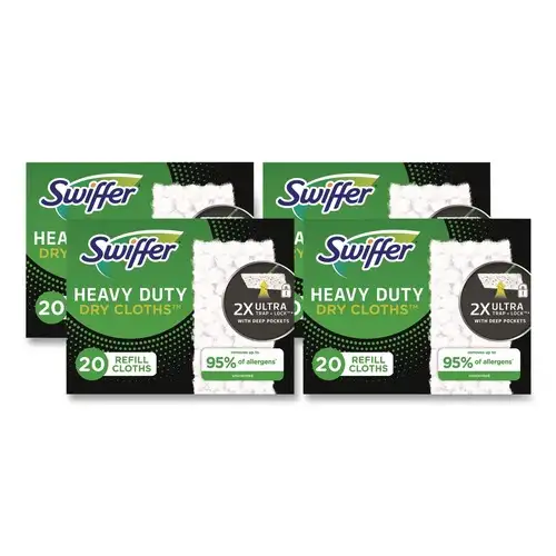 Swiffer 10.3 in. x 7.8 in. Heavy-Duty Dry Refill Cloths - White (80/Carton)