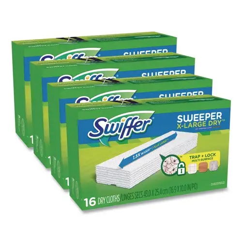 Swiffer 16.9 in. x 9.8 in. Sweeper XL Dry Refill Cloths - White (4/Carton)