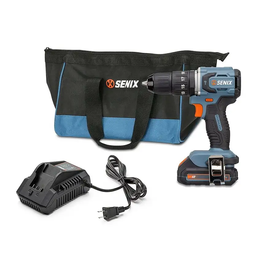 Senix 20V MAX Brushless Lithium-Ion 1/2 in. Cordless Hammer Drill Kit (2 Ah) - PDHX2-M2