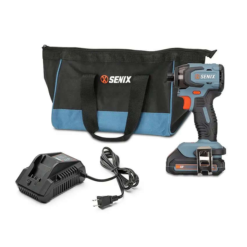 Senix 20V Max Brushless Lithium-Ion 1/4 in. Cordless Impact Driver Kit (2 Ah) - PDIX2-M2