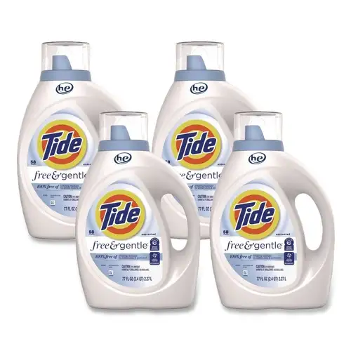 Tide Free and Gentle 84 oz HE Compatible Liquid Laundry Detergent (4/Carton)