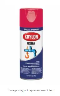 Krylon 425-K02116777 OSHA Paints, 12 oz Aerosol Can, Safety Red (6 Can
