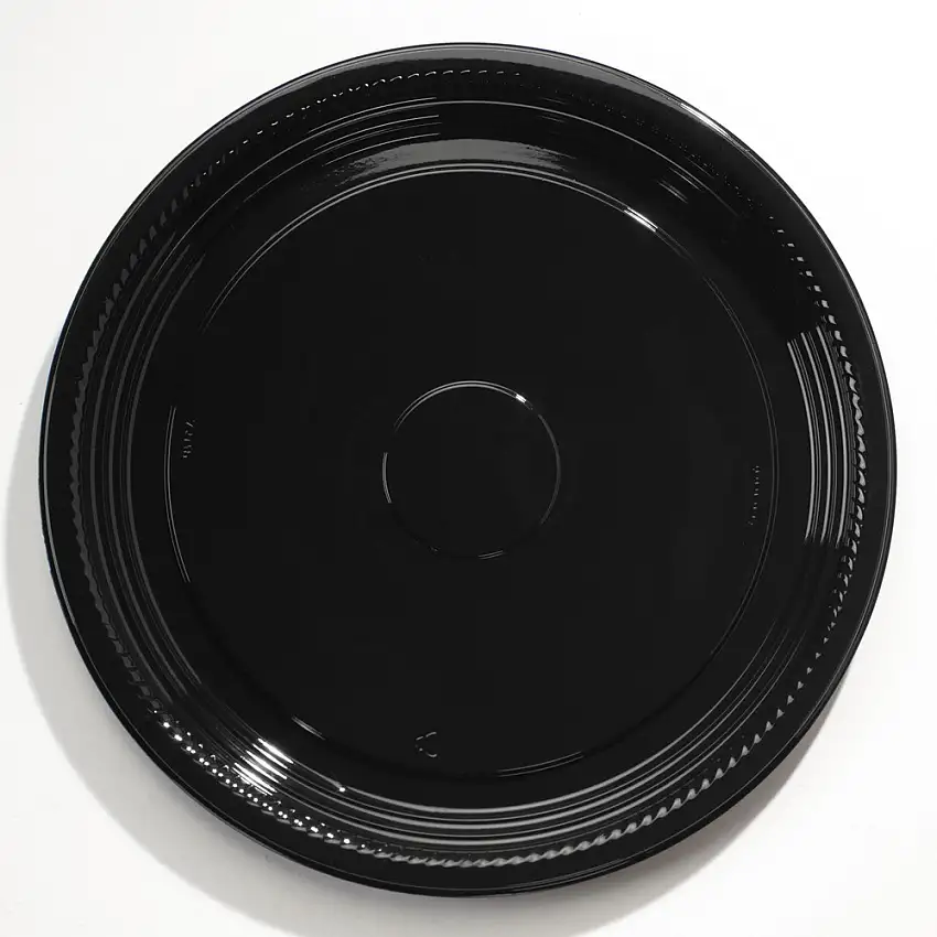 WNA 18 in. Diameter Caterline Casuals Thermoformed Plastic Platters - Black (25/Carton) - WNA A518PBL