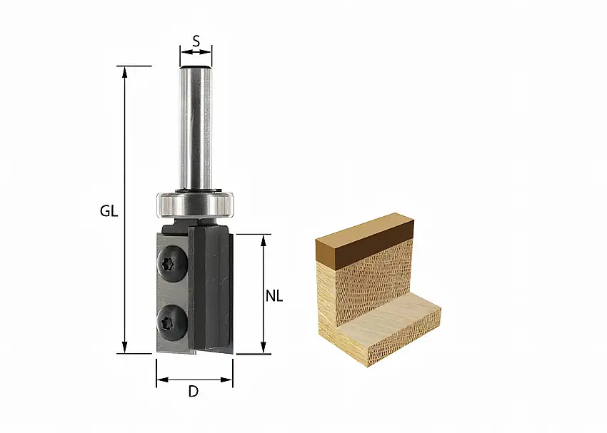 Flush Routing Cutter Cutter with Bearing Ø19mm x 48,3 mm