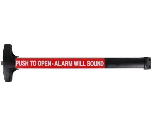 Detex FV40 EB LD 628/711, Fire Rated Battery Powered Alarmed Rim Exit Device