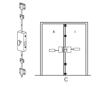 Detex VRA-143C-84 Vertical Rod Assembly used with ECL230D Exit Control Lock - 84"