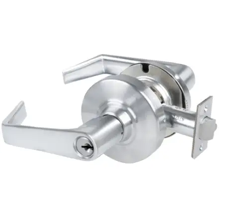 Schlage ALX53P6 SAT Grade 2 Entrance Cylindrical Lock with Field Selectable Vandlgard, Saturn Lever, Conventional Cylinder