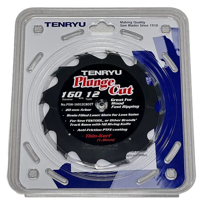 Tenryu Blade - 6-1/2" 12 Tooth 20mm Arbor for Fast Ripping Wood (PSW-16012CBD2T)