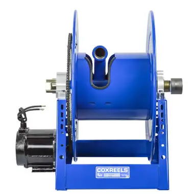 Coxreels 1185-1124-E Electric DC Motor Rewind Hose Reel | 1185 Series | 1 1/2" Hose Diameter | 50' Hose Length | 1500 Max PSI | Less Hose
