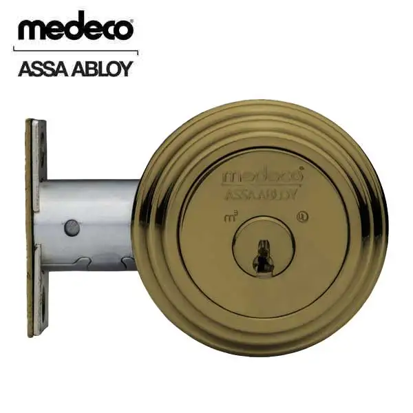 Medeco - 11TR503 - Maxum Residential - M3 Biaxial - 5-Pin - Single Deadbolt - 2-3/8" - DL Keyway Pinned - 09 - Antique Brass - Grade 1