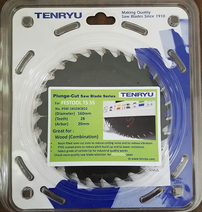 Tenryu PSW-16028CBD2 Wood Combo (Fits Festool TS 55 Festool #496304)