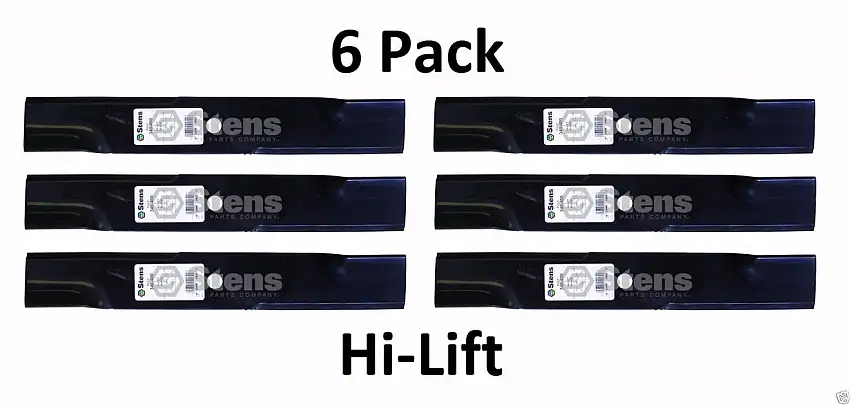 6 Pack Stens 340-400 Hi-Lift Blade for Hustler 601123 48" Fas Trak