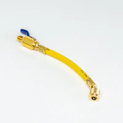 Yellow Jacket 25980 Single Yellow Ball Valve Adapter Hose 9" Extension for HVAC Charging Hoses