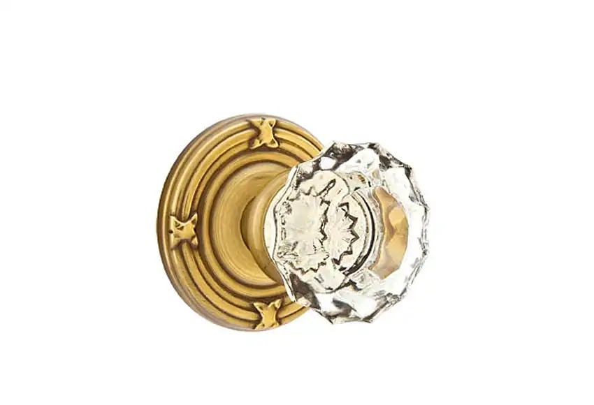 Emtek Astoria Glass Knob Set with Ribbon & Reed