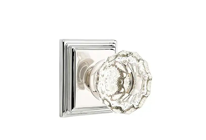 Emtek Astoria Glass Knob Set with Wilshire Rosette