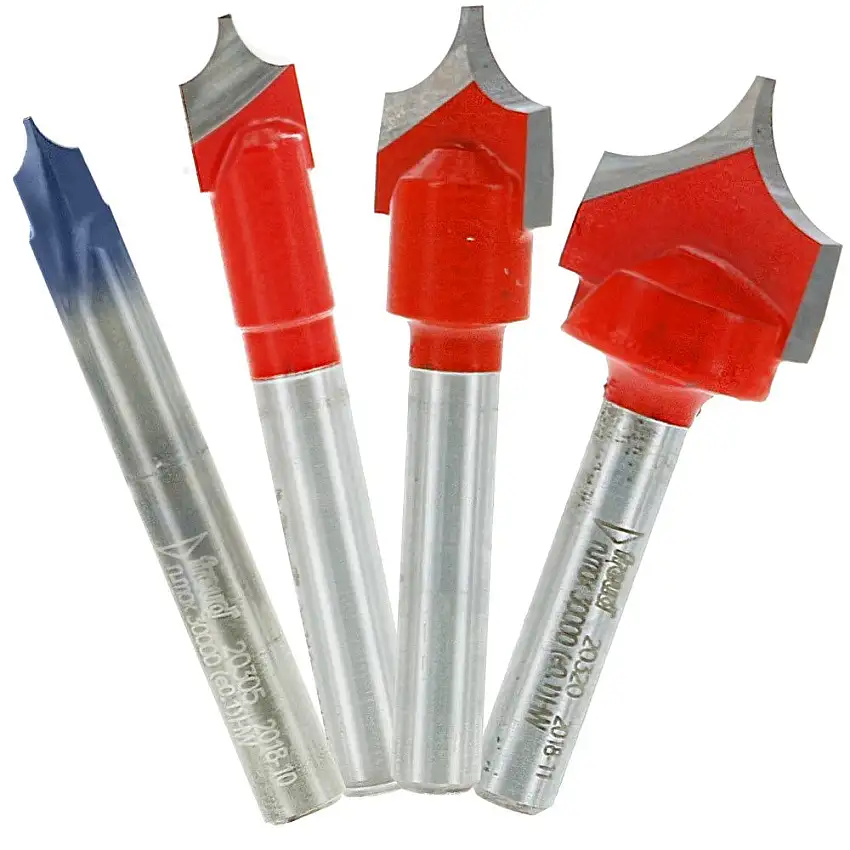 Freud 4-Piece Radius "V" Groove CNC Bit Set (1/4" Shank)*