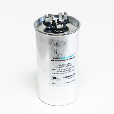 Supco Capacitor Round Dual Run 85 + 10 uf 370/440 Volts for HVAC Motors Compressors LCD85+10X440R Linebacker