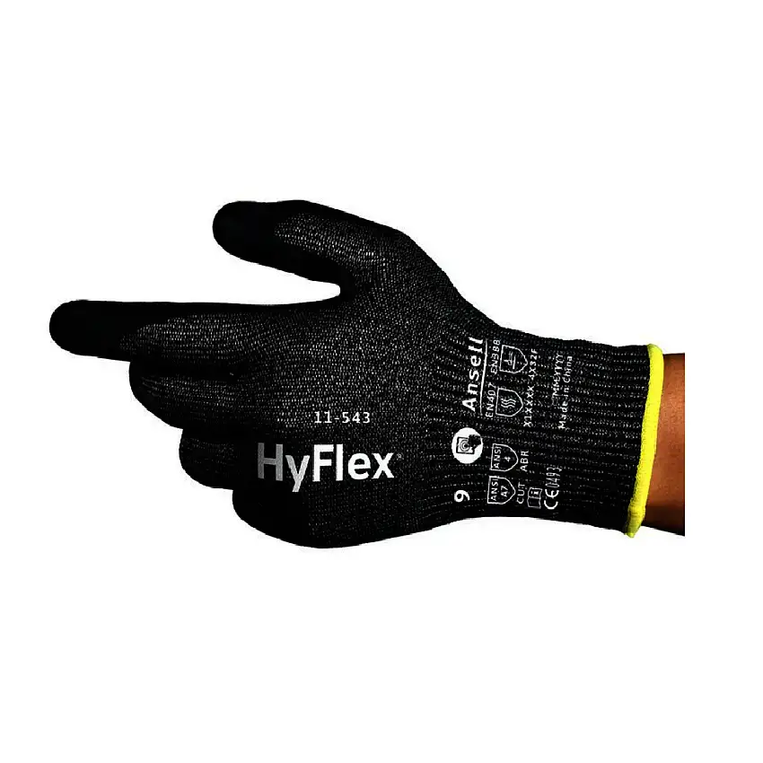 Ansell 2X HyFlex 13 Gauge Stainless Steel/High Performance Polyethylene/Nylon/Spandex Cut Resistant Gloves With Nitrile Coated Palm And Fingertips