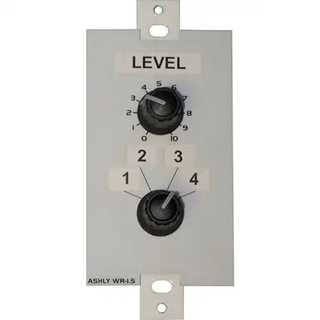 Ashly Audio WR-1.5 Wall Remote / Single Rotary Potentiometer / 4-position Rotary Select - Decora Style