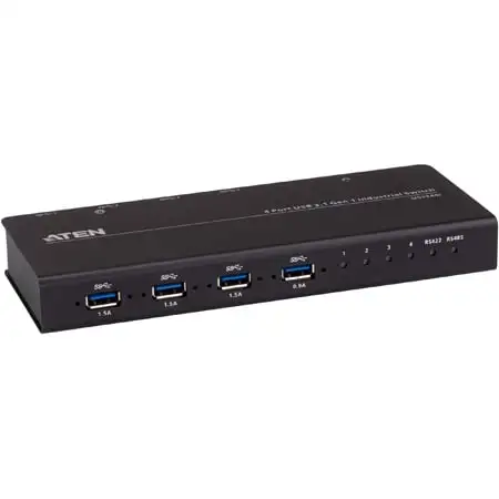 ATEN US3344I 4x4 USB 3.1 Gen 1 Industrial Hub Switch - USB Type B - 4 USB Port(s)