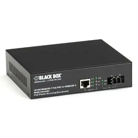 Black Box LPS500A-MM-LC Media Converter Gigabit Ethernet PoE Multimode 850nm 550m LC