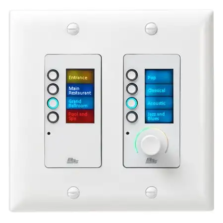 BSS Audio EC8BV-WHT-M Soundweb Contrio Ethernet Audio Controller with 8 Buttons and Volume White - US