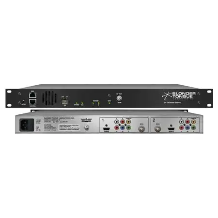 Blonder Tongue HCV HD2X QAM/IP 1RU 2-Channel Video Encoder with QAM & IP/SRT Streaming - HEVC/H.264 & MPEG-2