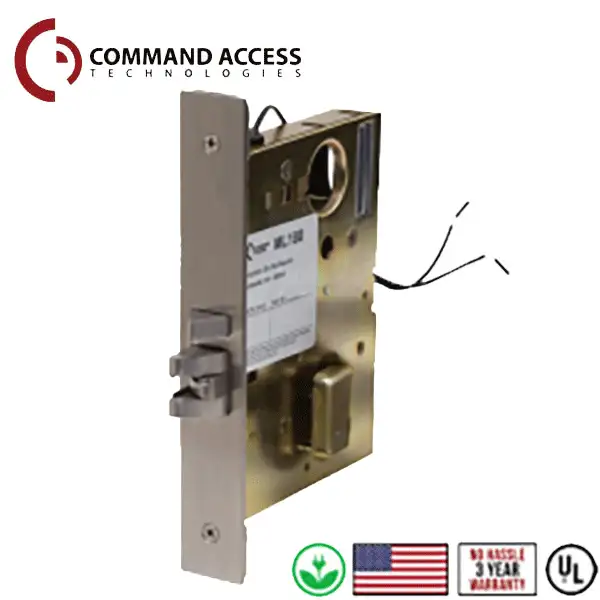Command Access - Electrified Mortise Lever Set - Fail Safe - Storeroom - L6 - 24V - Satin Chrome - Grade 1