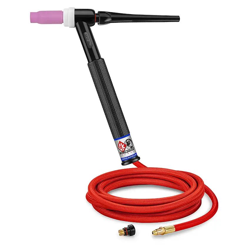 CK17-12-RSF 150A TIG Torch | Gas-Cooled Rigid Head