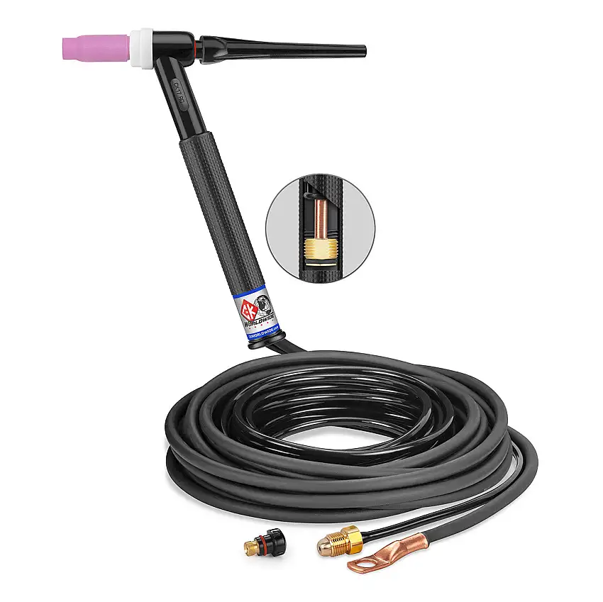 CK17-25-2 150A TIG Torch | Gas-Cooled Rigid Head - Weld Shop Supply