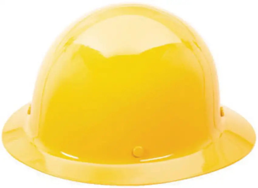 MSA Yellow Skullgard® Phenolic Full Brim Hard Hat With 4 Point Ratchet Suspension