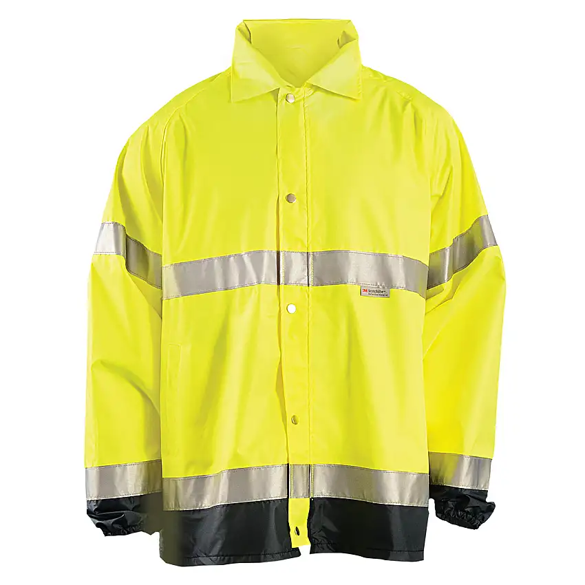 OccuNomix Small HiViz Yellow And Navy Blue 30 150D Oxford with PU Coating Jacket