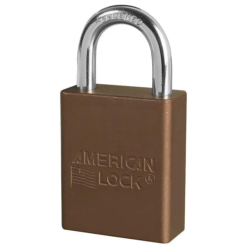American Lock Brown Anodized Aluminum 5 Pin Tumbler Safety Padlock Boron Alloy Shackle
