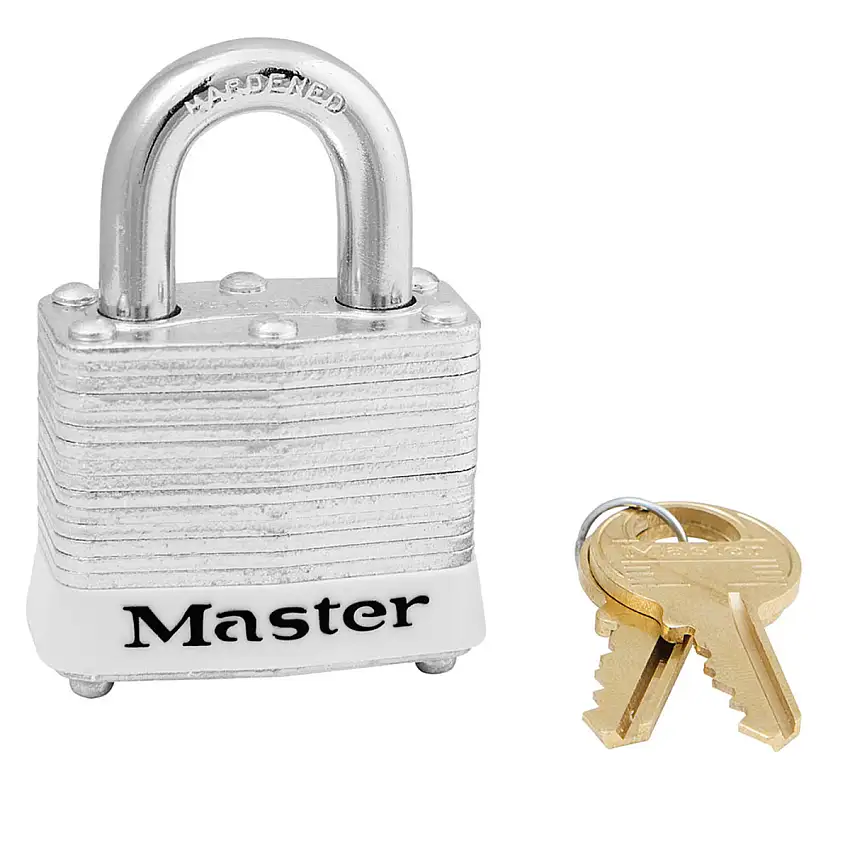 Master Lock  White Steel Padlock (Keyed Alike)