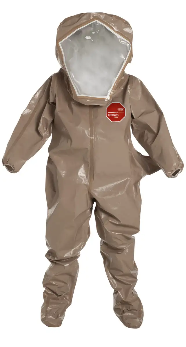DuPont Size 4X Tan Tychem 5000 18 mil Polypropylene Suit
