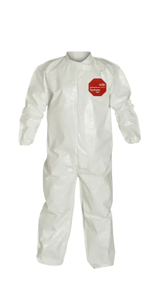 DuPont Medium White Tychem 4000 12 mil Saranex 23PTyvek Bib PantsOveralls