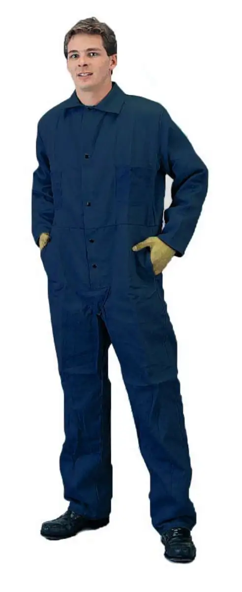 Tillman Large Navy Blue InduraCotton Contractors Flame Resistant Coveralls With Zipper Front Closure
