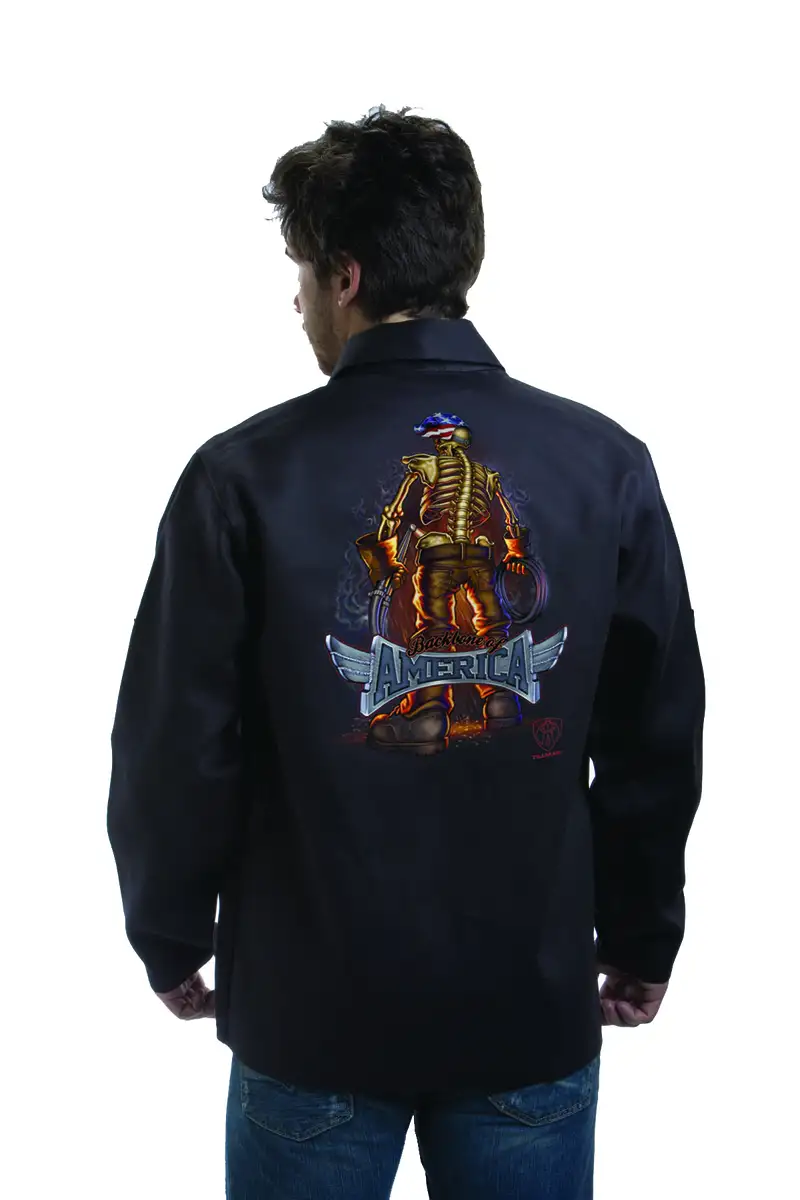 Tillman  3X Black Cotton Flame Resistant Jacket With Snap Closure