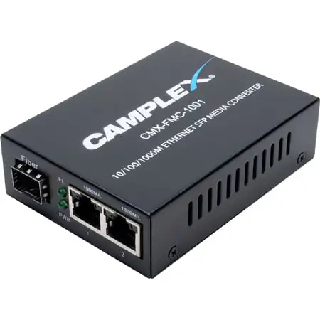 Camplex CMX-FMC-1001 Fiber Media Converter Gigabit Ethernet 1000Base-T to 1000Base-SX / LX SFP