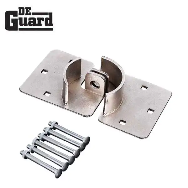 Premium - Round Hockey Puck Lock Hasp - 8 1/4" - Nickel Plated