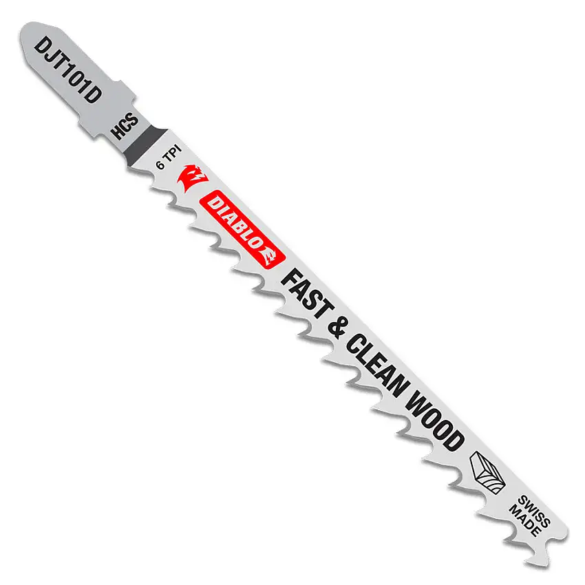 Diablo 4" 6 TPI Steel T-Shank Jig Saw Blades for Fast Cuts in Clean Wo