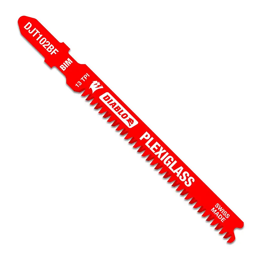 Diablo 3-5/8" 13 TPI Bi-Metal T-Shank Jig Saw Blades for Plexiglass (5