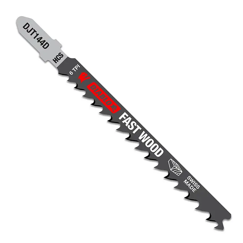 Diablo 4" 6 TPI High Carbon Steel Jig Saw Blades for Fast Wood Cuts (5