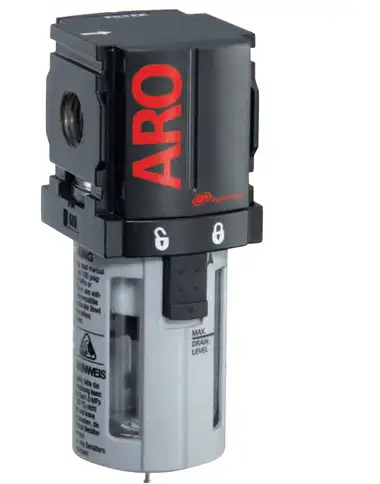 ARO F35121-301 Coalescing Filter | 1000 Series | 1/4" Port Size | Auto Drain | Polycarbonate Bowl with Guard | 49 SCFM