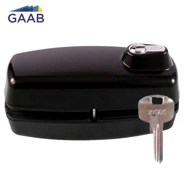 GAAB - T180  - Tempered Frameless Glass Door Lock  - Reversible - 10 -12mm Doors - YALE Keyway - Black