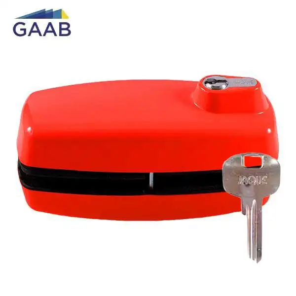 GAAB - T180  - Tempered Frameless Glass Door Lock  - Reversible - 10 -12mm Doors - YALE Keyway - Red