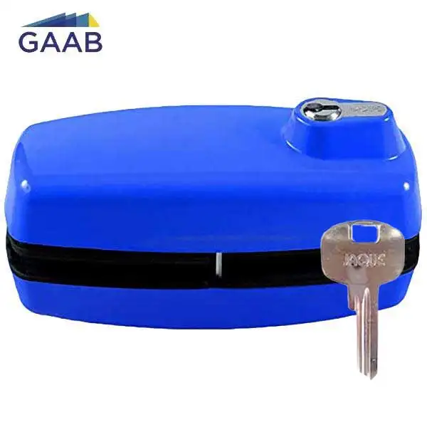 GAAB - T180  - Tempered Frameless Glass Door Lock  - Reversible - 10 -12mm Doors - YALE Keyway - Blue